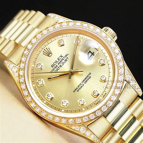 gold watch mens rolex|solid gold rolex with diamonds.